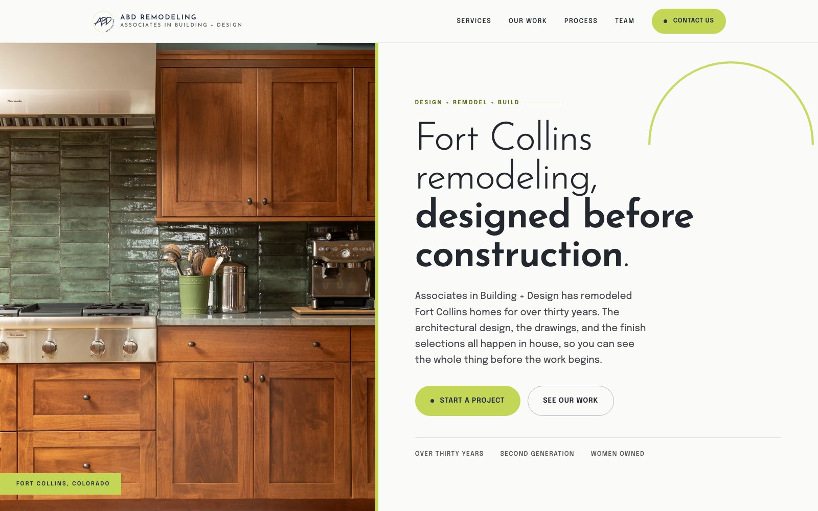 The new ABD Remodeling homepage concept
