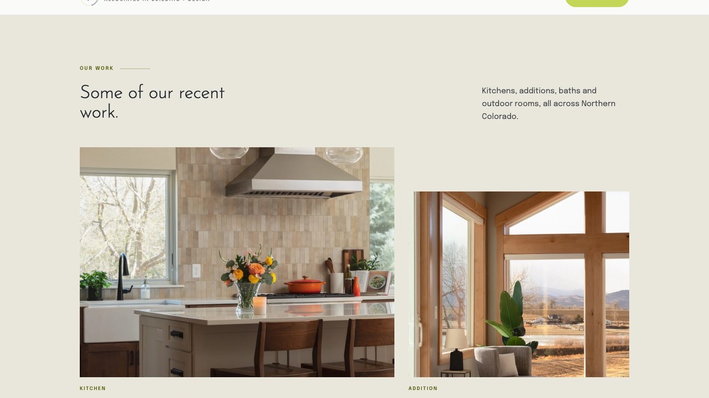 The recent work section of the new homepage