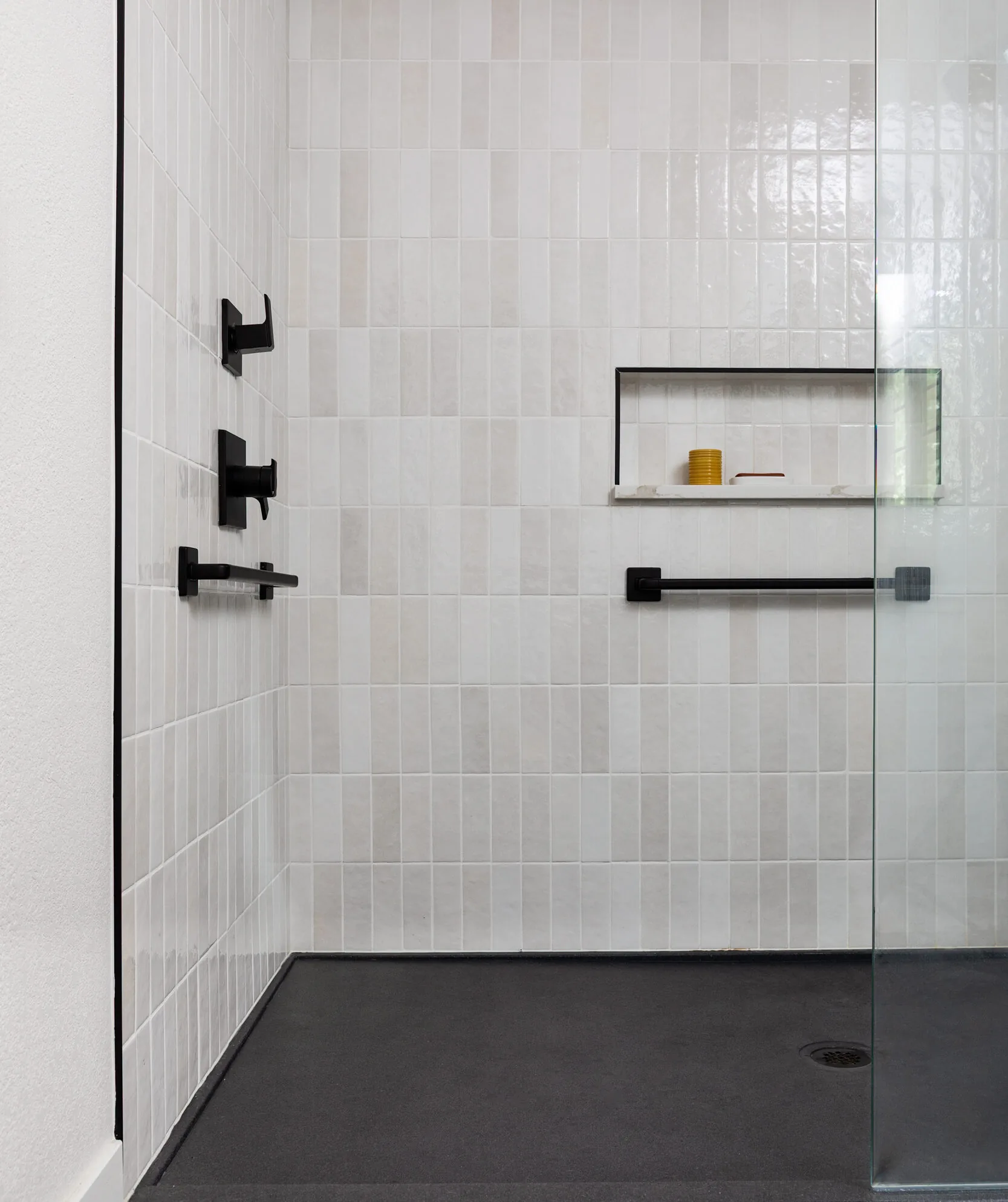 Primary bathroom addition with a tiled walk in shower